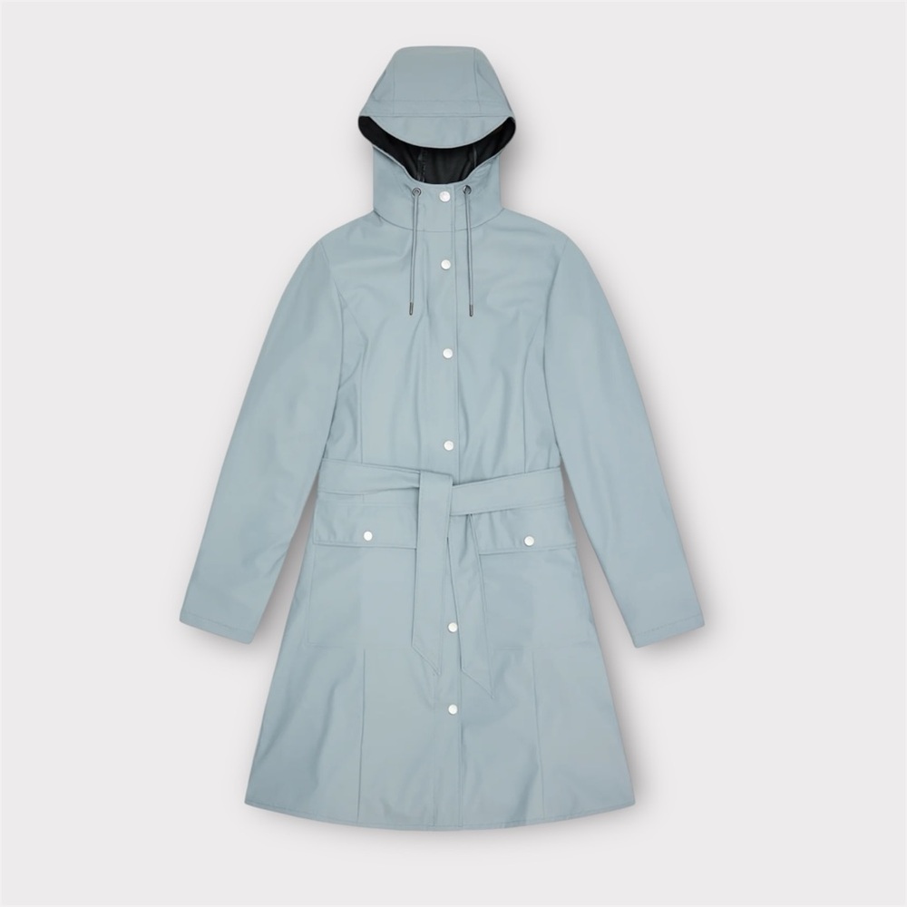 RAINS NWT Women's Sky Blue Curve Long Jacket Coat